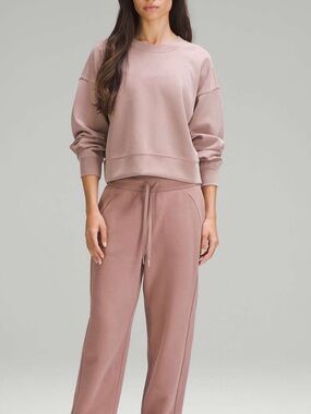 Lululemon Softstreme Perfectly Oversized Cropped Crew Twilight Rose Sz 6 Medium